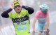 El ciclista italiano Mauro Santambrogio (i) de el Vini Fantini-Selle reacciona al cruzar la meta de la etapa 14 de la edicisión 96 del Giro de Italia entre Cervere y Bardonecchia, Italia. EFE