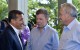 Fotografía cedida por la Presidencia de Colombia de los presidentes de Colombia, Juan Manuel Santos (i), de Chile, Sebastián Piñera, y de Perú, Ollanta Humala, durante una reunión este 23 de mayo, en Cali (Colombia). EFE