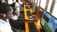 Colombian students learn how to use computers in the ship 'El Navegante del Pacifico' in the port city of Tumaco
