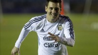 El jugador de la selección argentina de fútbol Lionel Messi participa en un entrenamiento del equipo en el estadio Mateo Flores en Ciudad de Guatemala (Guatemala). EFE