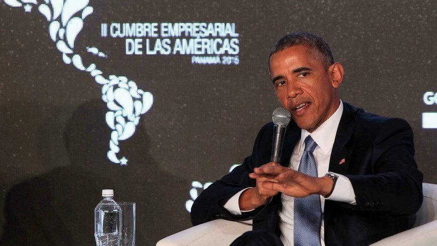 Obama afirma que "las naciones fuertes no tienen miedo a la sociedad civil" 2 El presidente de Estados Unidos, Barack Obama, habla en la clausura del foro empresarial II CEO Summit of the Americas, o Cumbre Empresarial dentro del marco de la VII Cumbre de las Américas este viernes 10 de abril de 2015, en Ciudad de Panamá. EFE