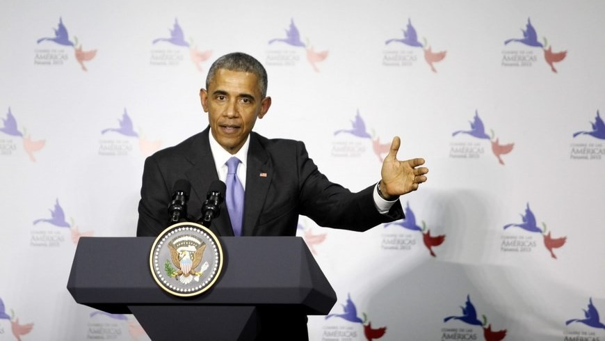 Obama pasa página hacia un nuevo "futuro" con Latinoamérica 2 El presidente de Estados Unidos, Barack Obama, habla en una conferencia de prensa hoy, sábado 11 de abril de 2015, durante la VII Cumbre de jefes de Estado y de Gobierno de las Américas que se celebra en la Ciudad de Panamá. EFE
